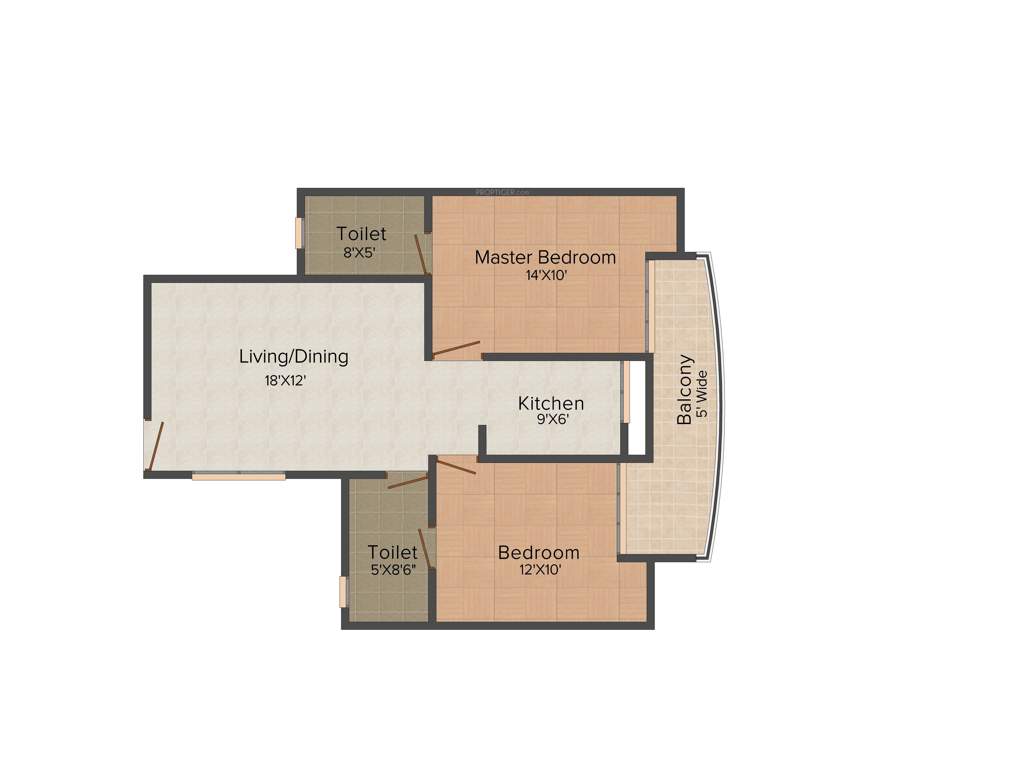 RMS Signature Residency (2BHK+2T (1,042 sq ft)   Study Room 1042 sq ft)