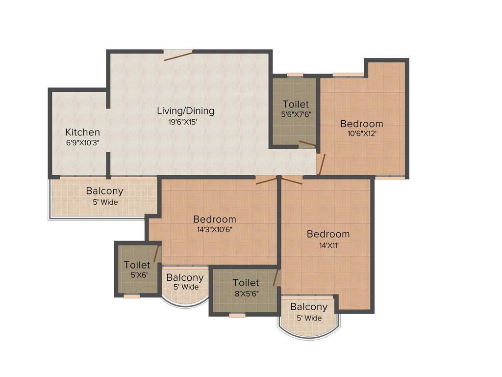 RMS Signature Residency (3BHK+3T (1,495 sq ft) 1495 sq ft)