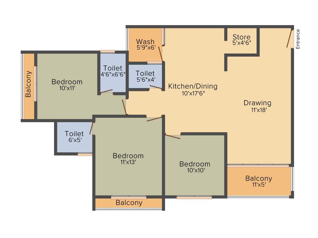 Sahajanand Oasis (3BHK+3T (1,710 sq ft) 1710 sq ft)