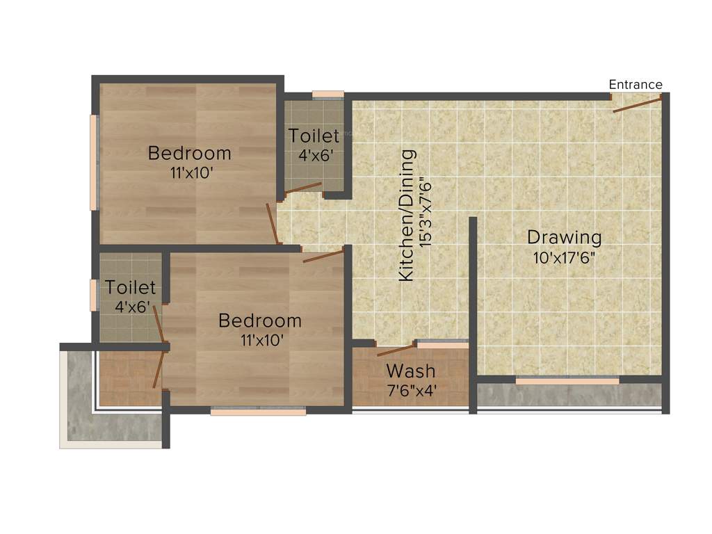 Madhuram Madhuram Greens (2BHK+2T (1,179 sq ft) 1179 sq ft)
