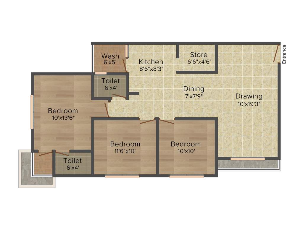 Madhuram Madhuram Greens (3BHK+2T (1,620 sq ft) 1620 sq ft)