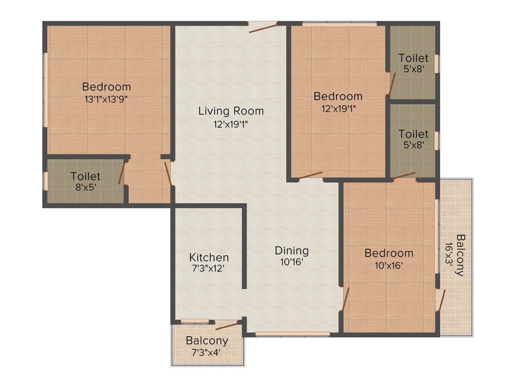 Krishna Krishe Valley (3BHK+3T (1,854 sq ft) 1854 sq ft)