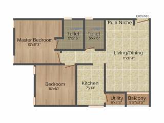 Unitech Ananda (2BHK+2T (960 sq ft) 960 sq ft) Unitech Ananda (2BHK+2T (960 sq ft) 960 sq ft)