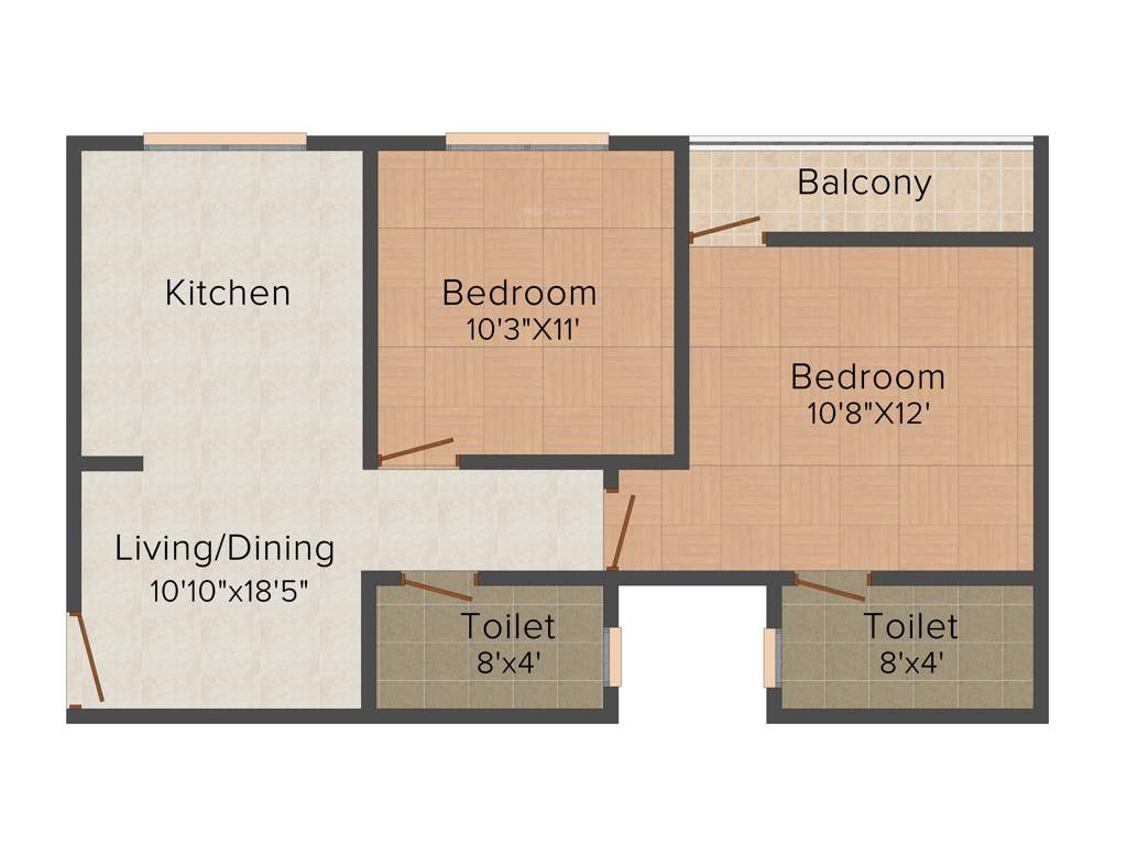 Mounthill Breeze (2BHK+2T (859 sq ft) 859 sq ft)