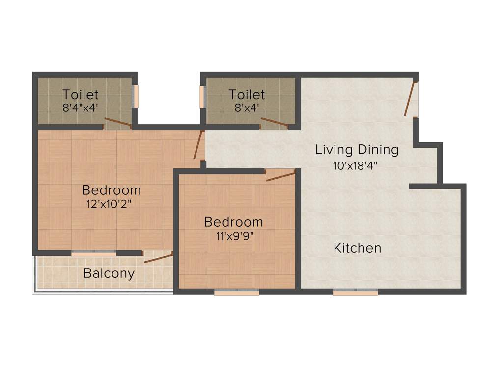 Mounthill Breeze (2BHK+2T (925 sq ft) 925 sq ft)