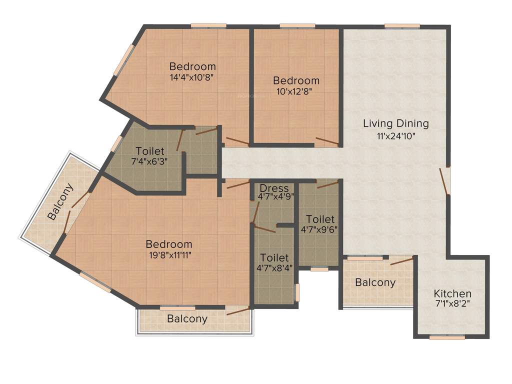 Mounthill Breeze (3BHK+3T (1,766 sq ft) 1766 sq ft)