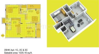 Chelli Poise (2BHK+2T (1,225 sq ft) 1225 sq ft)