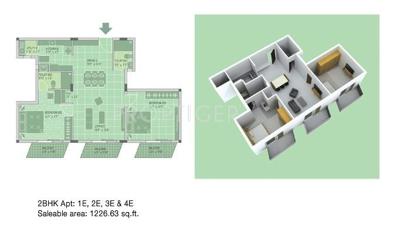 Chelli Poise (2BHK+2T (1,227 sq ft) 1227 sq ft)