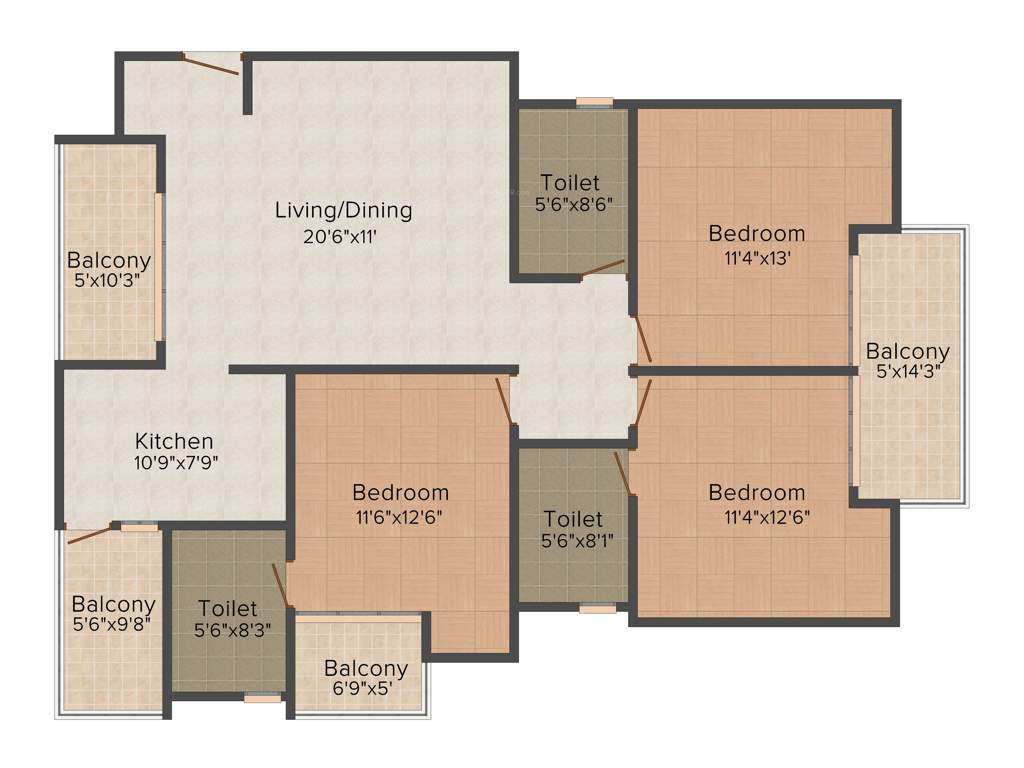 Assotech The Nest (3BHK+3T (1,730 sq ft) 1730 sq ft)