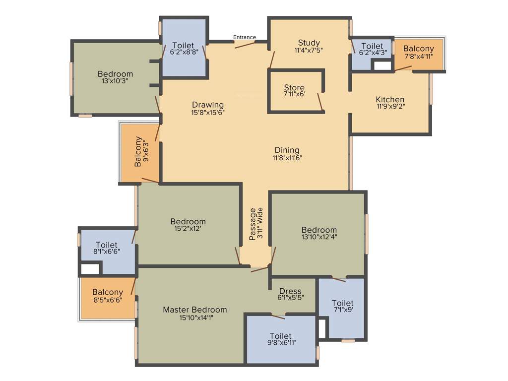 MI Stellar MI Legacy (4BHK+5T (2,738 sq ft)   Study Room 2738 sq ft)
