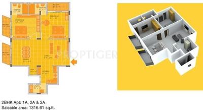 Chelli Poise (2BHK+2T (1,317 sq ft) 1317 sq ft)