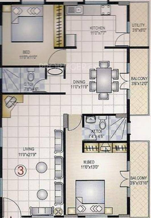 Marutham Greenview (2BHK+2T (1,237 sq ft) 1237 sq ft)