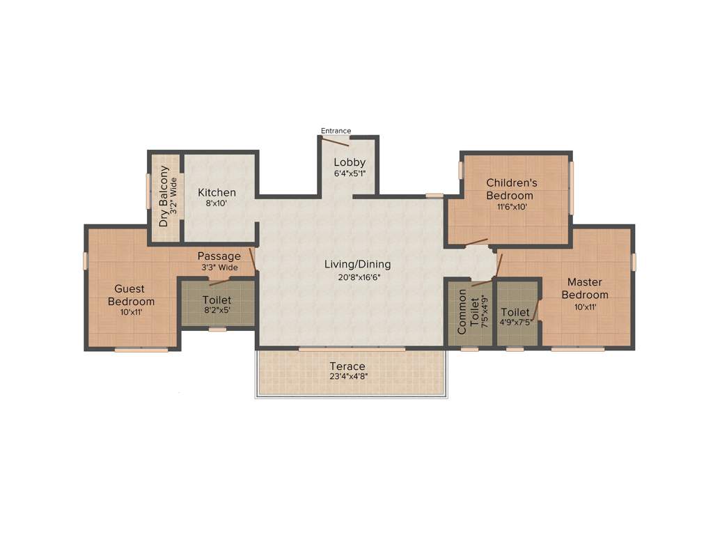 G Corp Hillside (3BHK+3T (1,416 sq ft) 1416 sq ft)