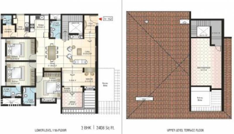 Bairavi Cruz Luxor (3BHK+3T (2,408 sq ft) + Servant Room 2408 sq ft)