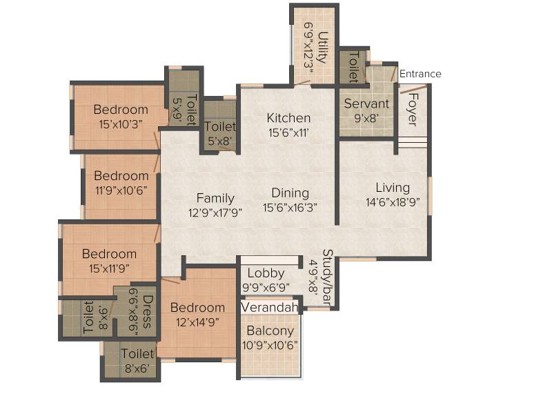Bairavi Cruz Luxor (4BHK+4T (2,932 sq ft) + Servant Room 2932 sq ft)