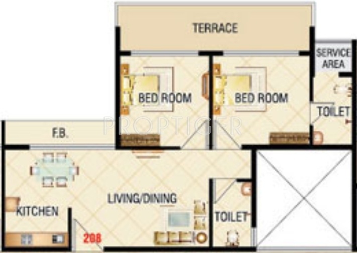 Today Empire (2BHK+2T (890 sq ft) 890 sq ft)
