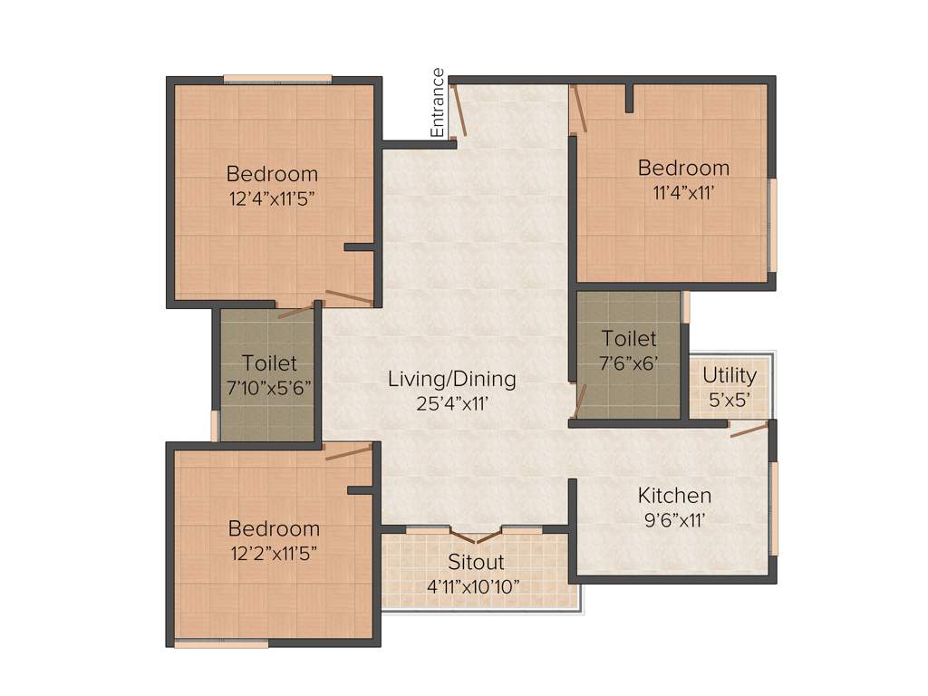 Kristal Dolomite (3BHK+2T (1,331 sq ft) 1331 sq ft)