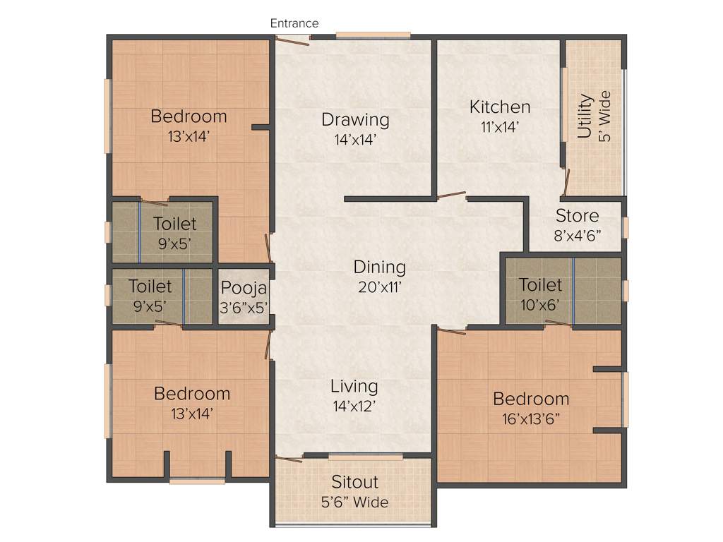 DSR Aditya DSR Lake Side (3BHK+3T (2,350 sq ft)   Pooja Room 2350 sq ft)