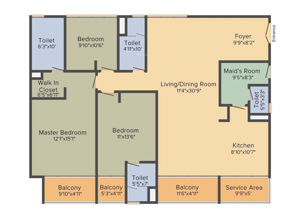 Aliens Space Station Township (3BHK+3T (2,191 sq ft) + Servant Room 2191 sq ft)