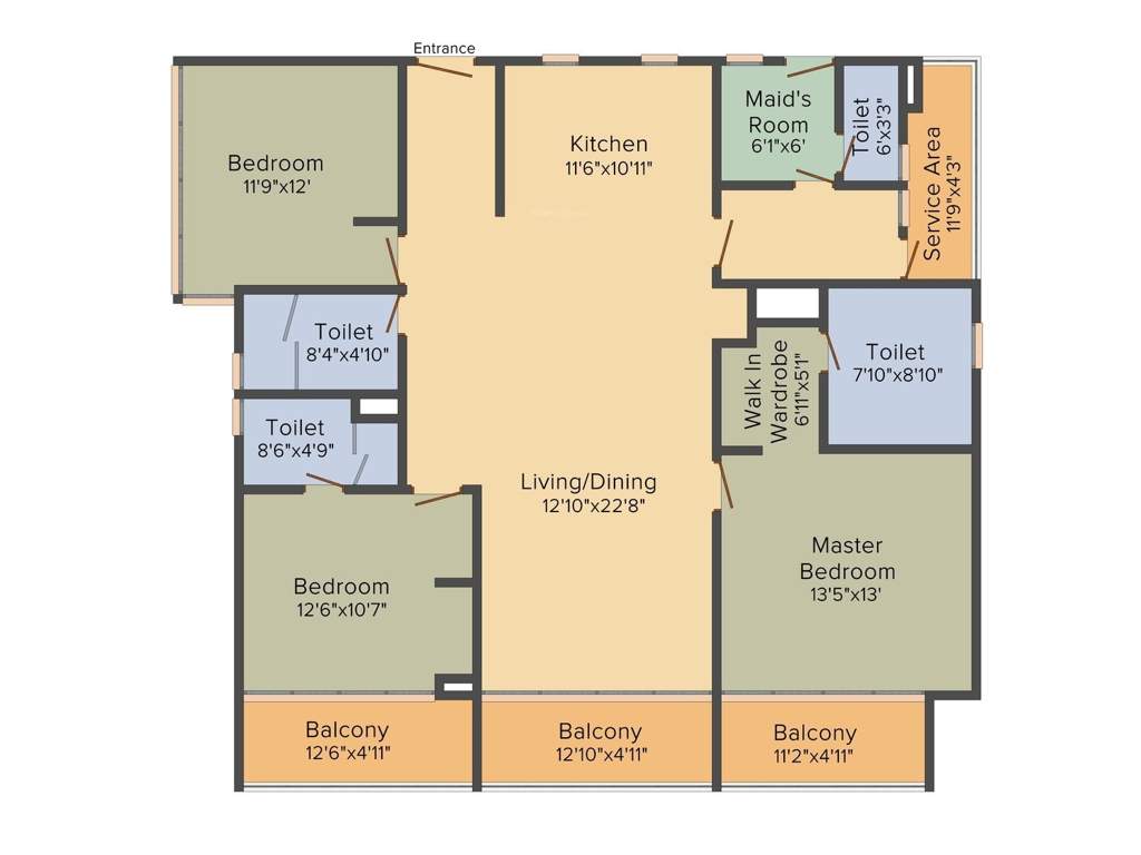 Aliens Space Station Township (3BHK+3T (2,132 sq ft) + Servant Room 2132 sq ft)