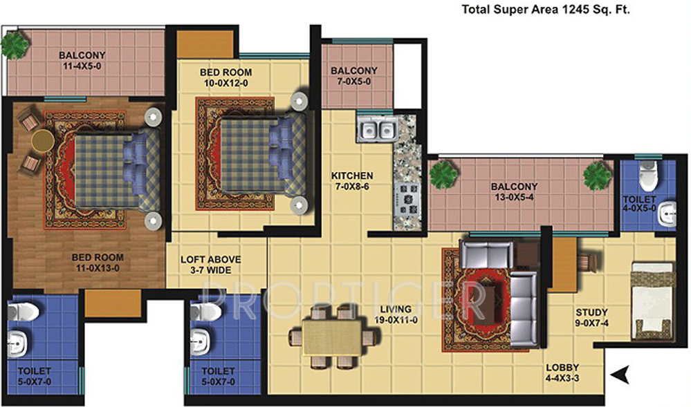 The Antriksh Golf View I (2BHK+3T (1,245 sq ft) 1245 sq ft) The Antriksh Golf View I (2BHK+3T (1,245 sq ft) 1245 sq ft)