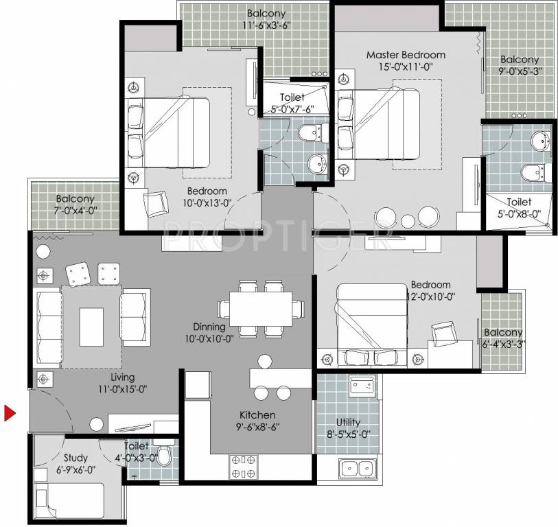Gulshan Vivante (3BHK+3T (1,560 sq ft) 1560 sq ft) Gulshan Vivante (3BHK+3T (1,560 sq ft) 1560 sq ft)