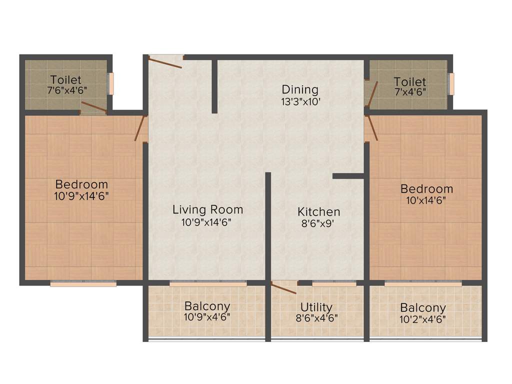 Concorde Livingston (2BHK+2T (1,151 sq ft) 1151 sq ft)