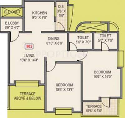 Harshad Ashok Nagar Phase I (2BHK+2T (1,009 sq ft) 1009 sq ft)