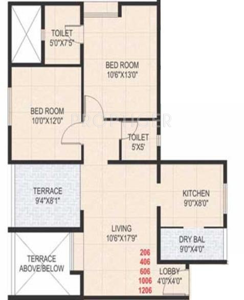 Sanskruti Casa Imperia (2BHK+2T (960 sq ft) 960 sq ft)
