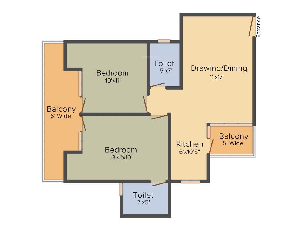 JKG Palm Court (2BHK+2T (1,090 sq ft) 1090 sq ft)