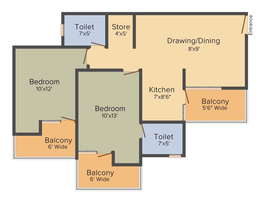 JKG Palm Court (2BHK+2T (1,185 sq ft) 1185 sq ft)