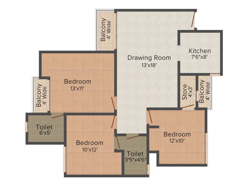 Today Homes Ridge Residency (3BHK+2T (1,500 sq ft) 1500 sq ft)