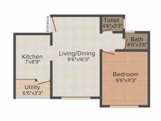 Adani Pratham (1BHK+1T (661 sq ft) 661 sq ft)