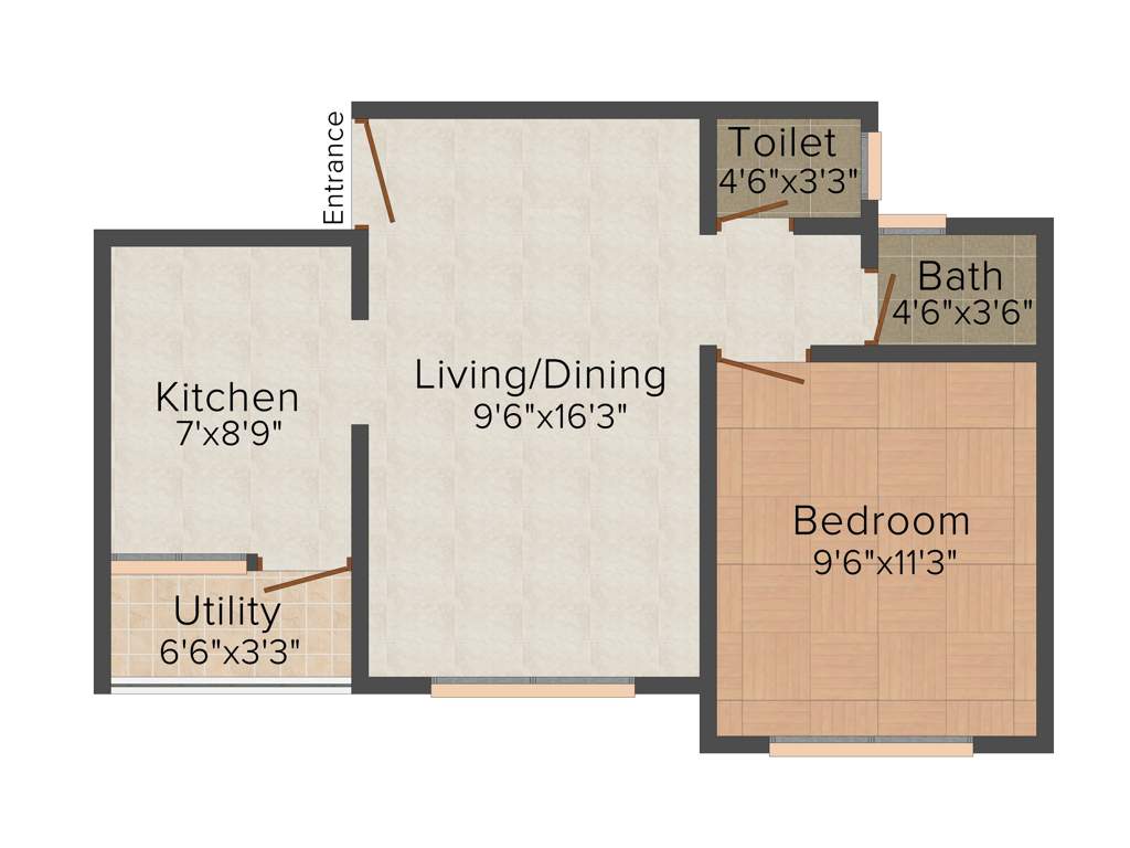 Adani Pratham (1BHK+1T (661 sq ft) 661 sq ft)