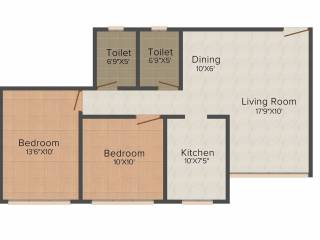 Kamla Aquina 2BHK+2T (1,115 sq ft)