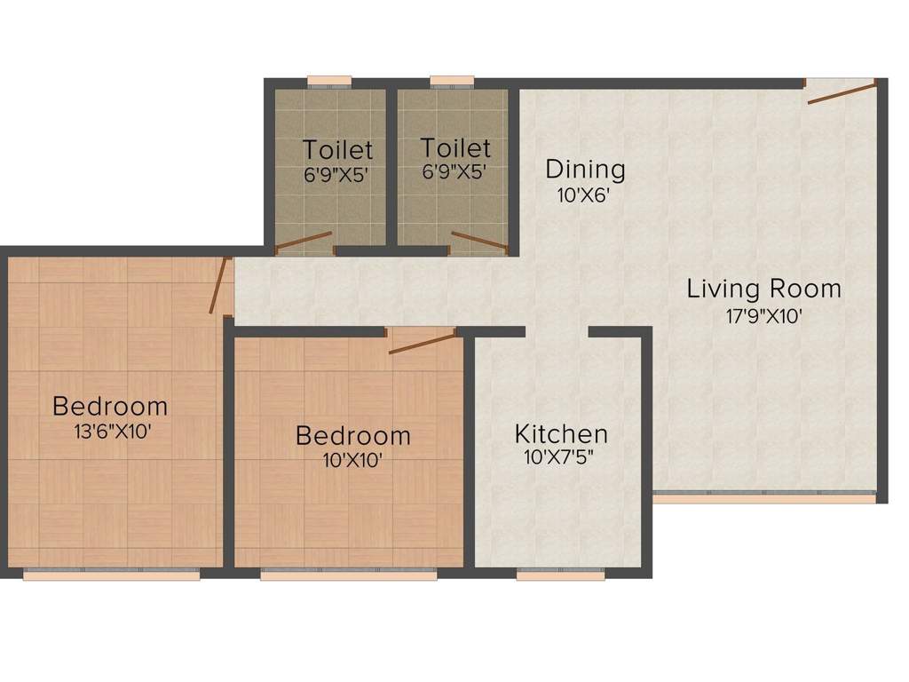 Kamla Aquina 2BHK+2T (1,115 sq ft)