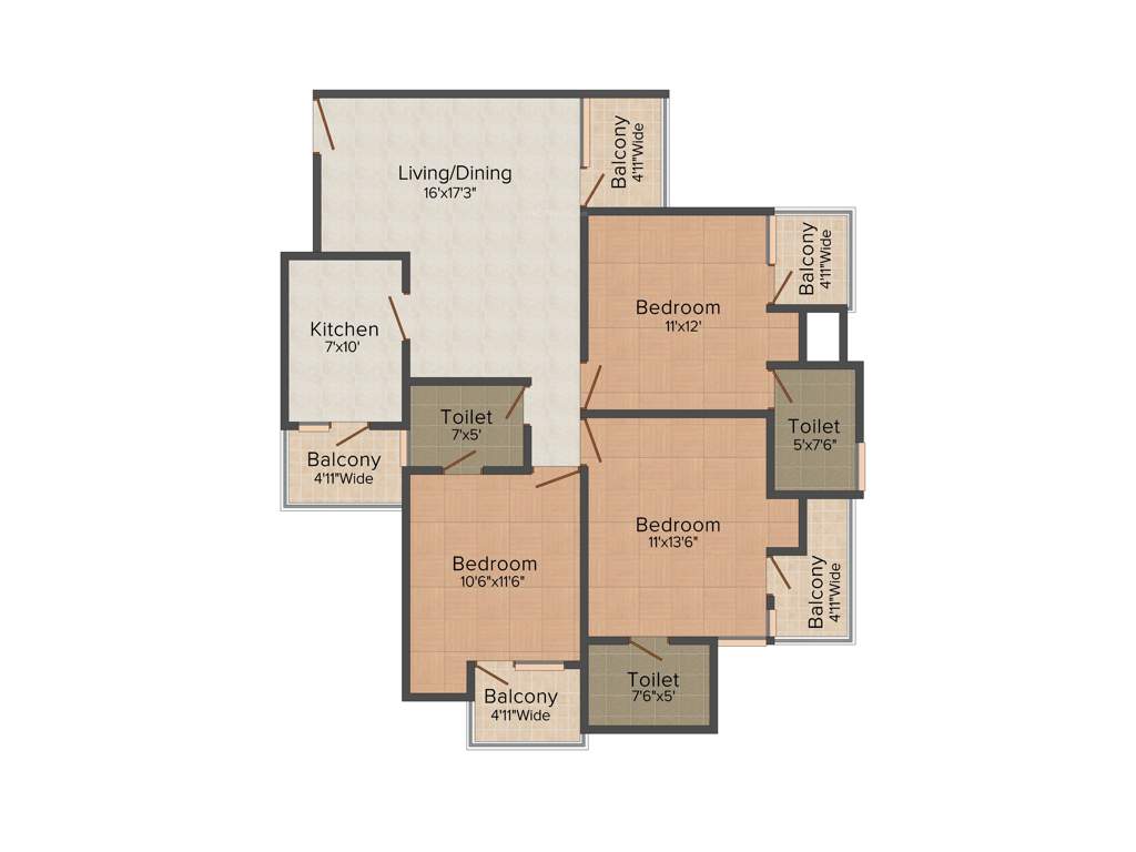 Amrapali Verona Heights (3BHK+3T (1,450 sq ft) 1450 sq ft)