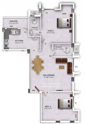 Royal Akshata (2BHK+2T (970 sq ft) 970 sq ft) Royal Akshata (2BHK+2T (970 sq ft) 970 sq ft)