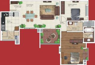 Geras Trinity Towers (2BHK+2T (1,335 sq ft) 1335 sq ft)