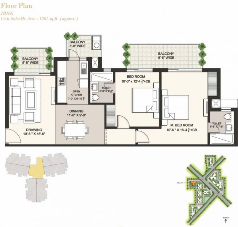 Ansal Highland Park (2BHK+2T (1,361 sq ft) 1361 sq ft) Ansal Highland Park (2BHK+2T (1,361 sq ft) 1361 sq ft)