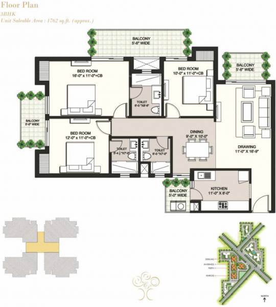 Ansal Highland Park (3BHK+3T (1,762 sq ft) 1762 sq ft)