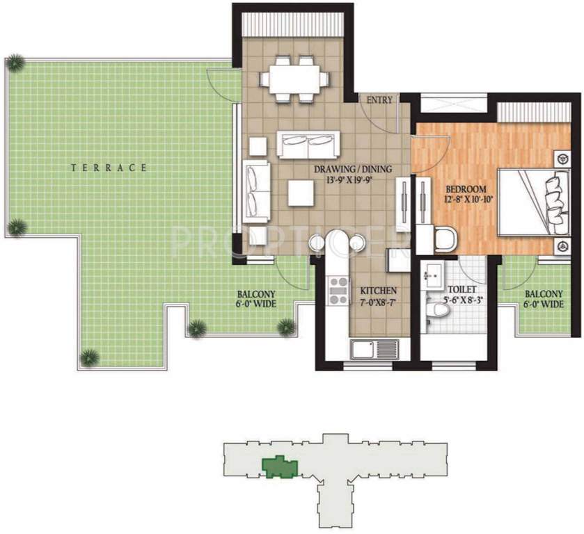 Raheja Oma (1BHK+1T (1,168 sq ft) 1168 sq ft)