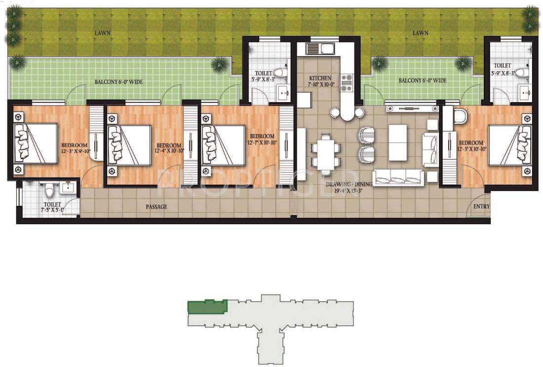 Raheja Oma (4BHK+3T (2,207 sq ft) 2207 sq ft)