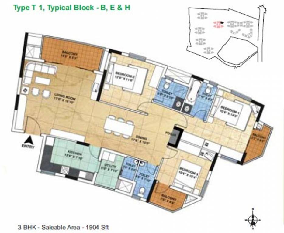ETA The Gardens (3BHK+3T (1,904 sq ft) 1904 sq ft) ETA The Gardens (3BHK+3T (1,904 sq ft) 1904 sq ft)
