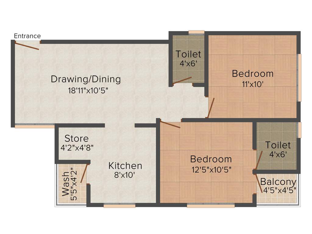 Desai Anand Square (2BHK+2T (1,197 sq ft) 1197 sq ft)