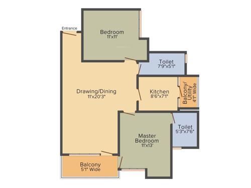 Eldeco Inspire (2BHK+2T (1,121 sq ft) 1121 sq ft) Eldeco Inspire (2BHK+2T (1,121 sq ft) 1121 sq ft)