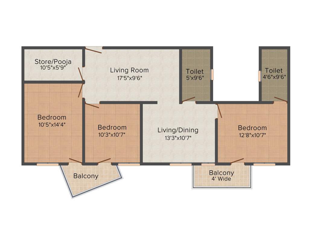 Mounthill Essence (3BHK+3T (1,515 sq ft) 1515 sq ft)