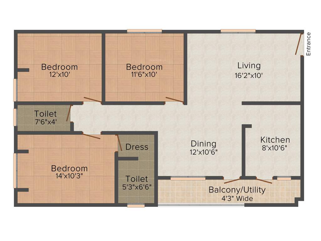Satya Kalyans Patra Technopolis (3BHK+2T (1,310 sq ft) 1310 sq ft)