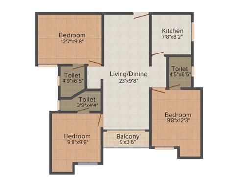 Infra Infra Prosper (3BHK+3T (1,128 sq ft) + Pooja Room 1128 sq ft)