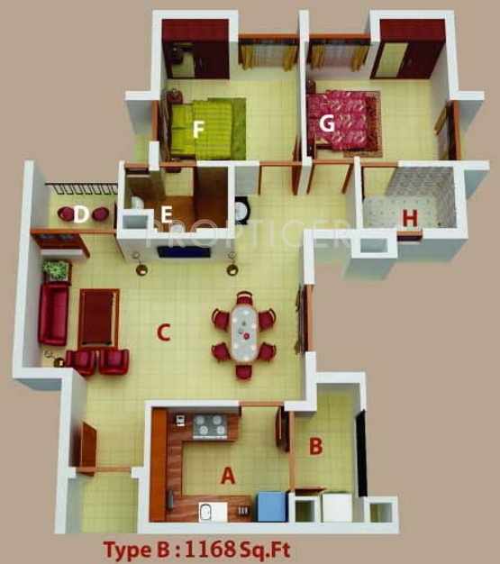 PVS Builders And Developers Fortune (2BHK+2T (1,168 sq ft) 1168 sq ft)